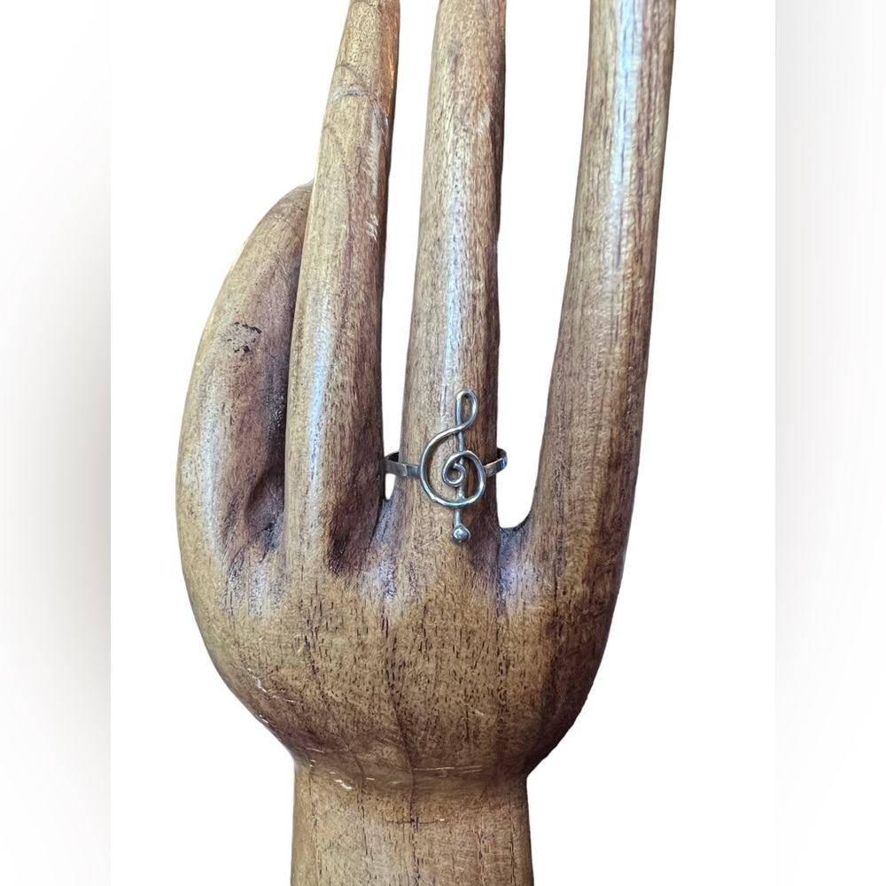 Sterling Silver Treble Clef Ring - image 1